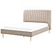 Letto Con Rete A Doghe Velluto Beige Sabbia E Oro 160 X 200 Marville - Foto miniatura 9