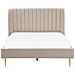 Letto Con Rete A Doghe Velluto Beige Sabbia E Oro 160 X 200 Marville - Foto miniatura 13