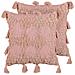 Set Di 2 Cuscini Torenia Cotone 45 X 45 Cm Rosa Trama Geometrica - Foto miniatura 9