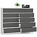 Cassettiera K160, 10 cassetti, 160x40x121 cm, Colore Bianco e Grigio Grafite - Foto miniatura 2
