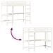 Letto Soppalco Con Scrivania Bianco 90x200 Cm Massello Pino - Foto miniatura 5