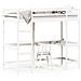Letto Soppalco Con Scrivania Bianco 90x200 Cm Massello Pino - Foto miniatura 8