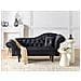 Chaise Longue Versione Destra Lattes Velluto Nero Con Cuscino - Foto miniatura 1