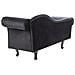 Chaise Longue Versione Destra Lattes Velluto Nero Con Cuscino - Foto miniatura 5
