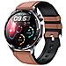 Smartwatch Con Ecg, Cardiofrequenzimetro, Pressione Sanguigna E Contapassi Black And Brown Leather Strap - Foto miniatura 9