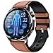 Smartwatch Con Ecg, Cardiofrequenzimetro, Pressione Sanguigna E Contapassi Black And Brown Leather Strap - Foto miniatura 10
