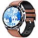 Smartwatch Con Ecg, Cardiofrequenzimetro, Pressione Sanguigna E Contapassi Black And Brown Leather Strap - Foto miniatura 13