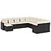 Set Divani Da Giardino 11 Pz Con Cuscini In Polyrattan Nero - Foto miniatura 2