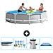 Piscina Fuori Terra - In Giro - 305x305x76 Cm - Grigio - Include Accessori Coordinati Cb1 - Foto miniatura 1