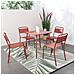 Bergame Set Di 4 Sedie Tavolo Da Pranzo In Terracotta - Foto miniatura 3