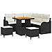 Set di divani da giardino  8 pezzi con cuscini in polyrattan nero di acacia, Divano da giardino 2 posti  con stoccaggio e cuscini in polyrattan nero, Set da pranzo da giardino 3 pezzi con cuscini in polyrattan nero di acacia - Foto miniatura 1