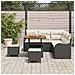 Set di divani da giardino  8 pezzi con cuscini in polyrattan nero di acacia, Divano da giardino 2 posti  con stoccaggio e cuscini in polyrattan nero, Set da pranzo da giardino 3 pezzi con cuscini in polyrattan nero di acacia - Foto miniatura 3
