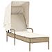 Lettino Prendisole con Baldacchino Beige in Polyrattan - Foto miniatura 1