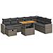 Set Divano da Giardino 9pz con Cuscini Grigio Polyrattan Acacia - Foto miniatura 1