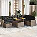 Set Divano da Giardino 9pz con Cuscini Grigio Polyrattan Acacia - Foto miniatura 2
