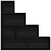 Libreria/Paravento Nero Rovere 155x24x160cm Legno Ingegnerizzato - Foto miniatura 6