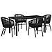 Set da Pranzo per Giardino 5 pcs Nero Poly Rattan - Foto miniatura 1