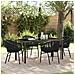 Set da Pranzo per Giardino 5 pcs Nero Poly Rattan - Foto miniatura 2