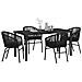 Set da Pranzo per Giardino 5 pcs Nero Poly Rattan - Foto miniatura 3