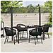 Set da Pranzo per Giardino 5 pcs Nero Poly Rattan - Foto miniatura 4