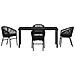Set da Pranzo per Giardino 5 pcs Nero Poly Rattan - Foto miniatura 7