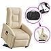 Poltrona Alzapersona Reclinabile Crema in Tessuto - Foto miniatura 8