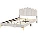 Letto Velluto Sauvian 140 X 200 Cm Bianco Sporco - Foto miniatura 3