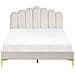 Letto Velluto Sauvian 140 X 200 Cm Bianco Sporco - Foto miniatura 4
