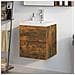 Mobile Bagno con Lavabo Integrato Rovere Fumo Legno Multistrato - Foto miniatura 2