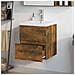 Mobile Bagno con Lavabo Integrato Rovere Fumo Legno Multistrato - Foto miniatura 3