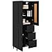 Credenza 2 pcs Rovere Nero Legno Stratificato e Vetro - Foto miniatura 3