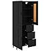 Credenza 2 pcs Rovere Nero Legno Stratificato e Vetro - Foto miniatura 5