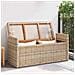 Panchina con contenitore Naturale 110 x 40 x 50 cm Rattan - Foto miniatura 3