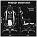 Sedia Da Gaming - Sedia Da Computer Ergonomica Con Poggiapiedi, Supporto Lombare, Poggiatesta, Rotazione A 360° E Schienale Alto, Bianco - Foto miniatura 3