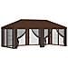 Copertura Gazebo con Pareti Laterali 6 x 3 m Marrone Poliestere - Foto miniatura 1