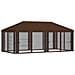 Copertura Gazebo con Pareti Laterali 6 x 3 m Marrone Poliestere - Foto miniatura 3