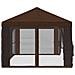 Copertura Gazebo con Pareti Laterali 6 x 3 m Marrone Poliestere - Foto miniatura 6