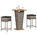 Set Bar da Giardino 3pz con Cuscini Grigio in Polyrattan - Foto miniatura 2