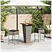 Set Bar da Giardino 3pz con Cuscini Grigio in Polyrattan - Foto miniatura 3