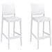 Set 2 Sgabelli Bar Maya Impilabili In Polipropilene - Coppia Sedie Sgabello Alte Outdoor Con Schienale Bancone H75CM con Poggiapiedi Bianco - Foto miniatura 1