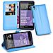 Custodia Compatibile Con Htc Desire 816 In Pastello Blu - Coperchio Protettiva Con Chiusura Magnetica, Funzione Stand E Tasca Per Le Carte - Foto miniatura 1