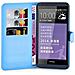 Custodia Compatibile Con Htc Desire 816 In Pastello Blu - Coperchio Protettiva Con Chiusura Magnetica, Funzione Stand E Tasca Per Le Carte - Foto miniatura 4