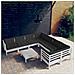 Set Divani Da Giardino 9 Pz Con Cuscini Bianchi In Legno Pino - Foto miniatura 1