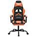 Sedia Da Gaming Con Poggiapiedi Nero E Arancione In Similpelle - Foto miniatura 4