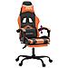 Sedia Da Gaming Con Poggiapiedi Nero E Arancione In Similpelle - Foto miniatura 9