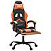 Sedia Da Gaming Con Poggiapiedi Nero E Arancione In Similpelle - Foto miniatura 10