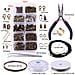 Kit Per La Creazione Di Orecchini In Bronzo Antico Con Pinze E Accessori Per Gioielli   Modello 1 - Foto miniatura 1