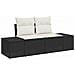 Set Divano da Giardino 6 Pezzi con Cuscini Nero Polyrattan Acacia - Foto miniatura 4