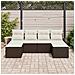 Set Divano Giardino  6 Pezzi con Cuscini Marrone Polyrattan, Divano Giardino  2 Posti con Stoccaggio e Cuscini Marrone Polyrattan - Foto miniatura 3