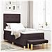 Letto Box Spring con Materasso e Panchina Marrone Scuro 100x200 cm Tessuto - Foto miniatura 2
